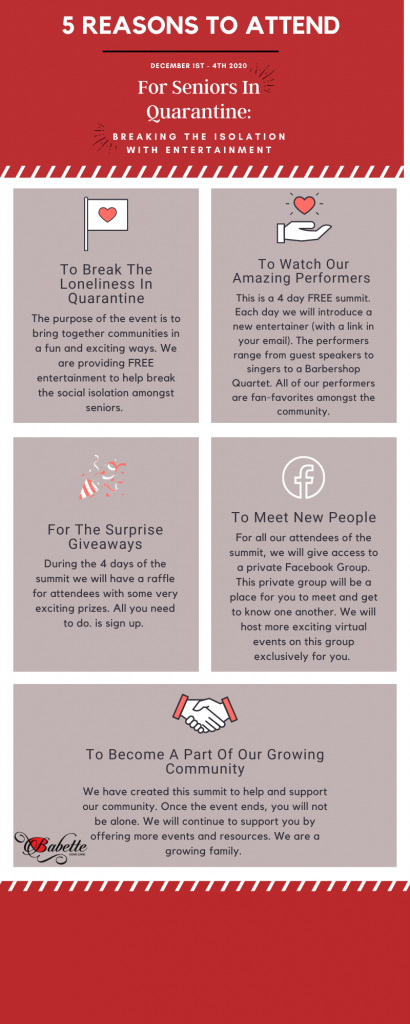 5 Reasons to attend: For Seniors in Quarantine.